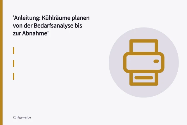 Kühlraum mit Verdampfer, Regalen und Temperaturanzeige für Molkereiprodukte. Anleitung: Kühlräume planen von der Bedarfsanalyse bis zur Abnahme