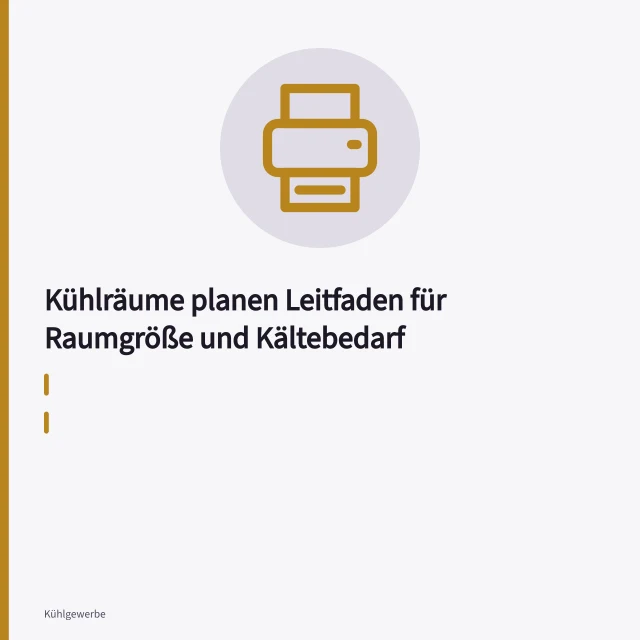 Innenansicht eines gewerblichen Kühlraums mit Regalen, Kisten und Deckenverdampfer. Kühlräume planen Leitfaden für Raumgröße und Kältebedarf