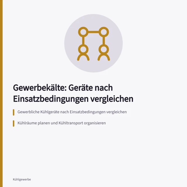 Vergleich gewerblicher Kühlgeräte nach Einsatzbedingungen in der Kühlkette. Gewerbliche Kühlgeräte nach Einsatzbedingungen vergleichen