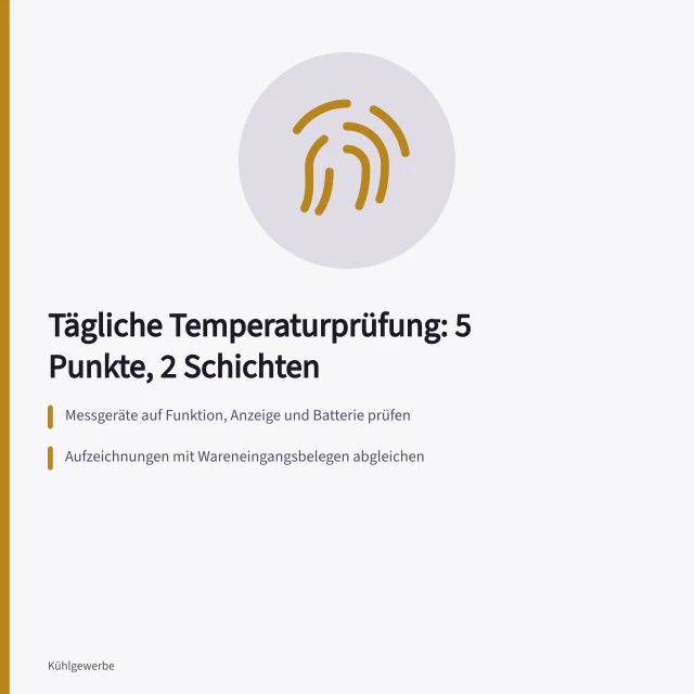 Checkliste zur täglichen Temperaturüberwachung in der Kühlkette mit Grenzwerten. Temperaturüberwachung Lieferkette: Checkliste für die tägliche Prüfung